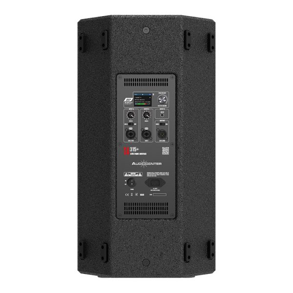 Parlante activo AudioCenter AC SA315 de 15" con amplificador integrado, disponible en Expomusic, ideal para eventos y sonido profesional.